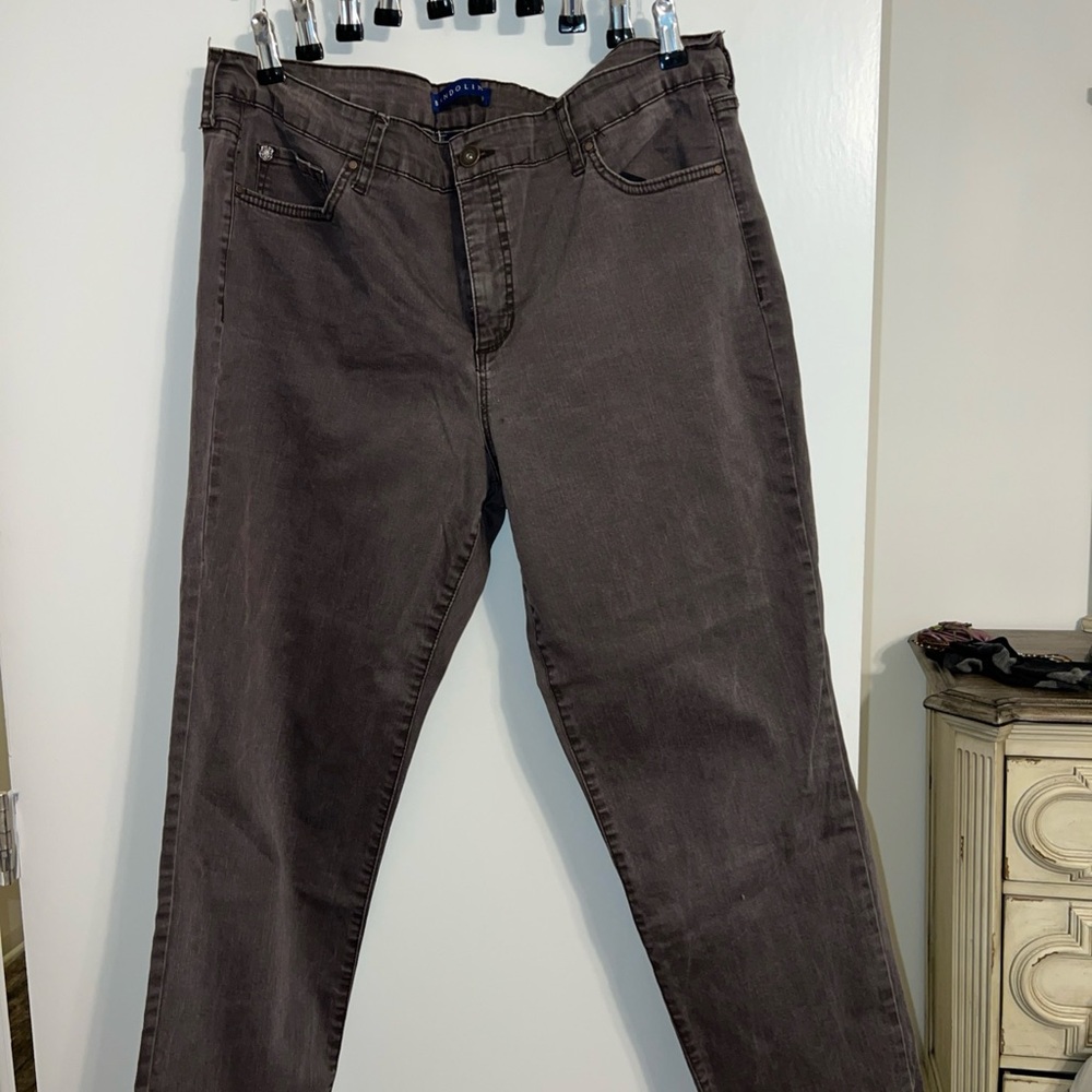 Bandolino Mandie tapered leg womens size 20w brown jeans Inseam 29”